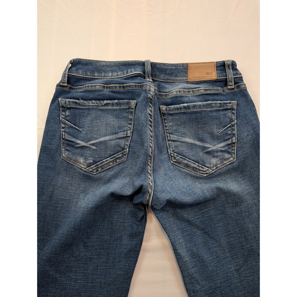 BKE Stella Low Rise Bootcut Jeans Distressed Medium Wash Blue Womens 27 x 29 1/2 - Picture 5 of 12